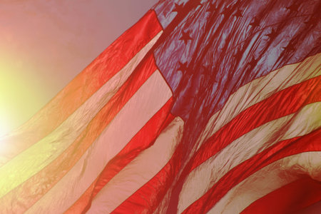 American Flag Fluttering in the Air