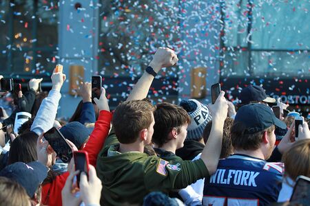 New England Patriots 53th Super Bowl Championship Parade in Boston on Feb. 5, 2019 in Detailsのeditorial素材