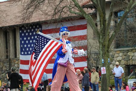 Patriots Day Parade in Lexington, MA on April 15. Clownのeditorial素材