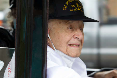 Veterans Car Parade held in Lexington, MA USA on Wednesday, November 11, 2020.のeditorial素材