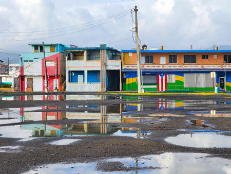 Puerto Rico House and Reflection on the Water.の写真素材
