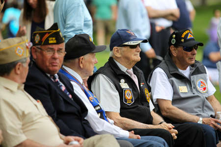 Veterans at Memorial Day Ceremony Held in Lexington, MA on Tuesday, Sunday, May 24, 2015.のeditorial素材