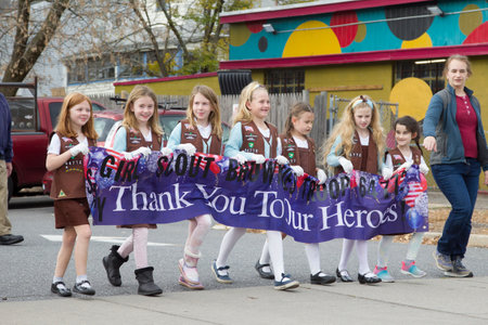 Veterans Day Celebration Held in Arlington, MA, US on Friday, November 11, 2022のeditorial素材