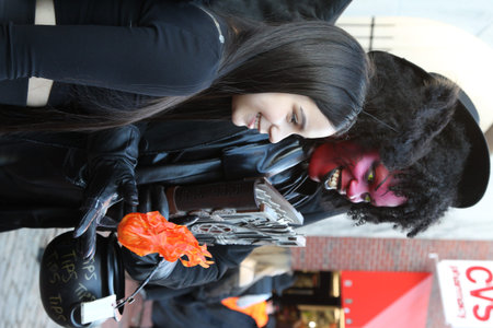 Salem, MA, US. October 30, 2022: People visiting the annual Haunted Happenings event held during the...