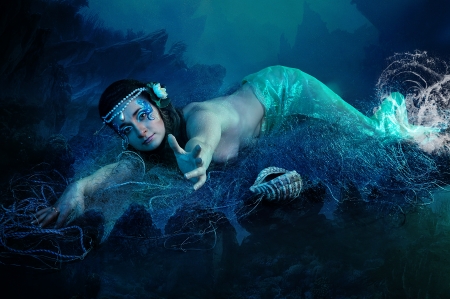 Beautiful mermaid girlの写真素材