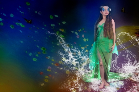 Beautiful mermaid girlの写真素材