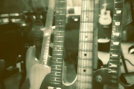 Vintage guitars, background picture music conceptの写真素材