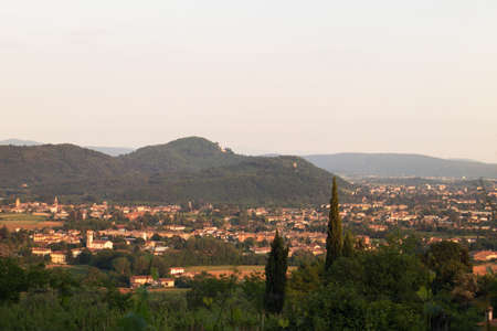 panoramic view from Rosazzo Italy, landscape from the hillの写真素材