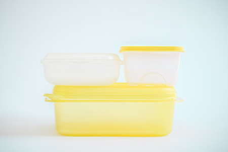 tupperware boxes, set of plastic containers for foodの写真素材