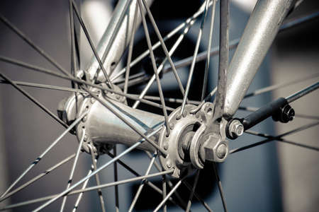 bicycle rays, detail of rotation mechanismの写真素材