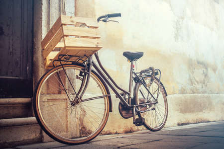 vintage bicycle with copy spaceの写真素材