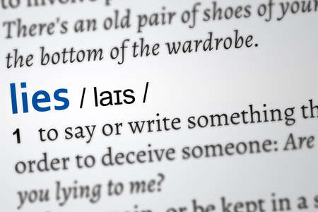 lies dictionary definitionの写真素材