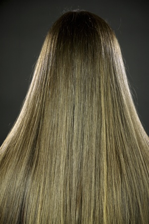 Amazing long silky straight brunette hairの写真素材