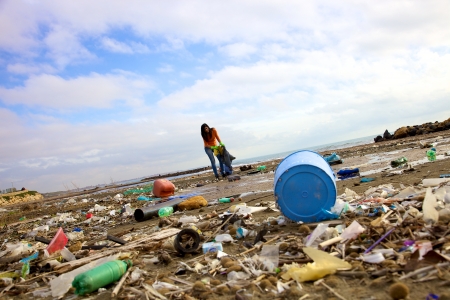 Dirt and pollution is destroying the worldの写真素材