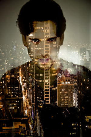 Handsome man feeling bad about living in cityの写真素材