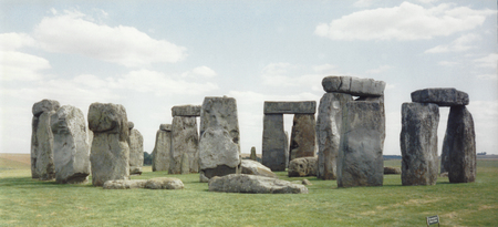Historic Stonehenge image taken in 1991.  Ancient site of mystery and legend continues to evoke and attract.の写真素材