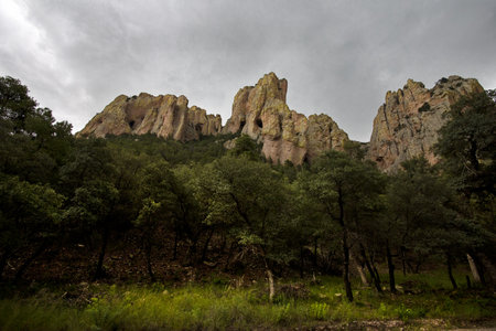 Alluring, rugged Chiricahua Mountains landscape is recreational attraction in Southern Arizona, United Statesの写真素材