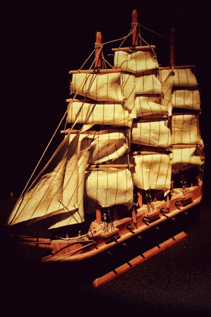 Ancient sailing shipの写真素材