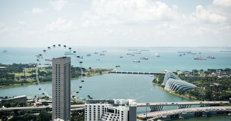 ocean view city with forrestのeditorial素材