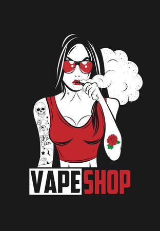 Vape Girl Posterのイラスト素材