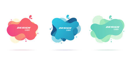 Set of abstract Modern graphic elements with dynamical colored forms.Template for the designのイラスト素材