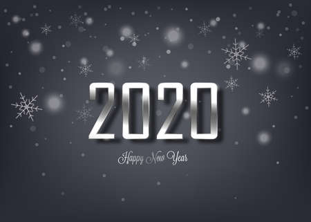 Vector background 2020 with elegant and luxurious silver color, the design can be used for banner templatesのイラスト素材