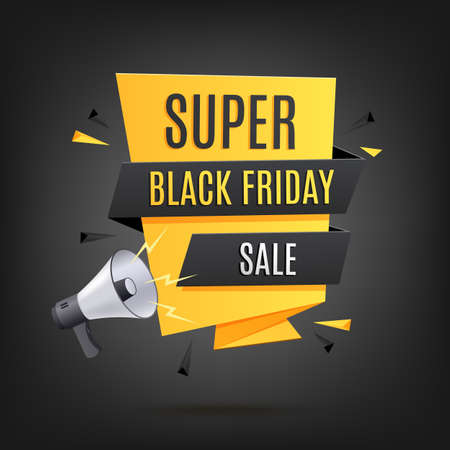 Black friday sale banner. Black Background.Vector illustrationのイラスト素材
