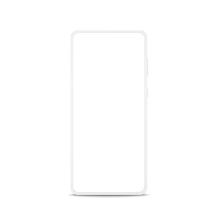 Modern frameless mobile phone mockup isolated on white background. Vector illustrationのイラスト素材