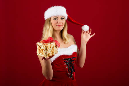 Young Beautiful christmas womanの写真素材