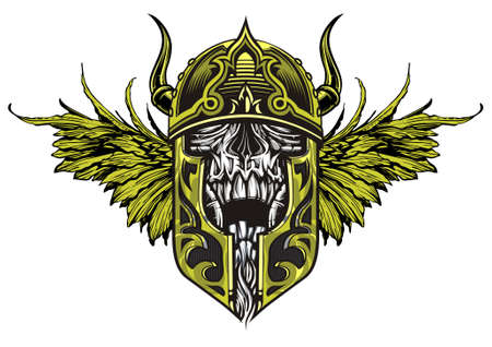 skull warrior with wingsのイラスト素材