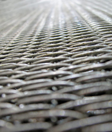 focus on center. abstract silver metallic grid, metal corrosion details