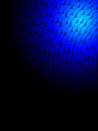 abstract blue light over roll surface, spiritual porous material closeupの写真素材