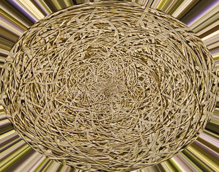 focus on center. abstract round textured surface rotation, line heap conceptの写真素材