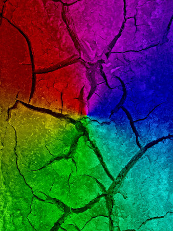 abstract rainbow drought details, stress desert texture closeupの写真素材