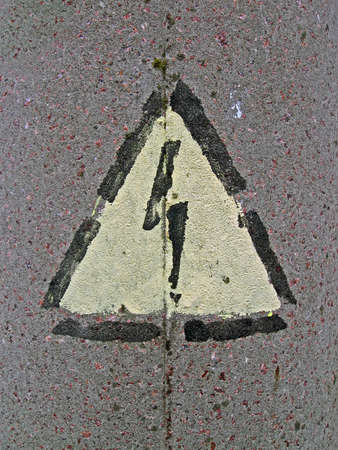 electricity danger sign on concrete surface, power detailsの写真素材