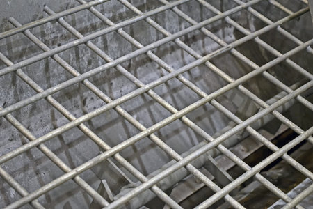 abstract silver metal grid, modern industry details