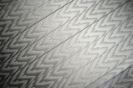 focus on center. abstract silver zigzag textile closeup, texture detailsの写真素材