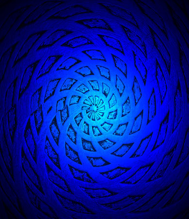 focus on center  magic blue light over round surface, exploration details