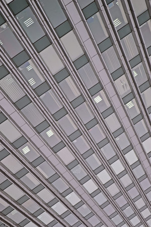 abstract building wall with windows heap, modern architecture details