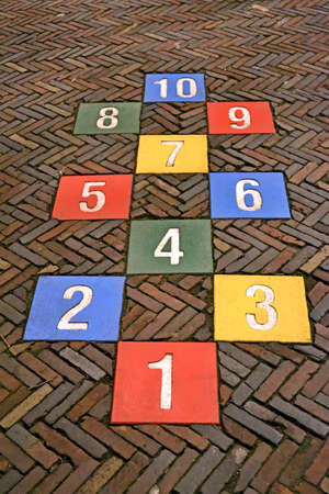 color numbers stone diversity on the road, modern travel detailsの写真素材