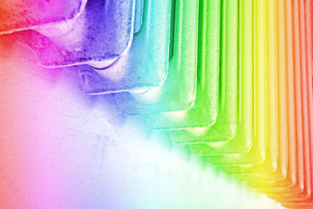 rainbow lines heap, disco industry detailsの写真素材