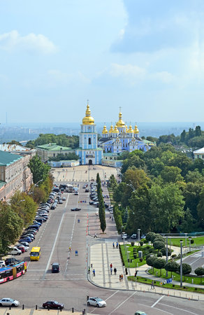 KIEV, UKRAINE - JUL 27: Michael's Cathedral on July 27, 2013 in Kiev, Ukraine. The monastery is...