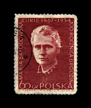 POLAND - CIRCA 1967: canceled stamp printed in Poland, shows famous polish Nobel prize winner in...