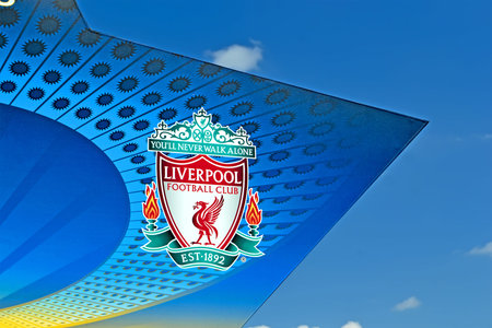 Liverpool FC on UEFA Champions League Final 2018 Symbols on May 25, 2018 in Kiev, Ukraine . FC Real...