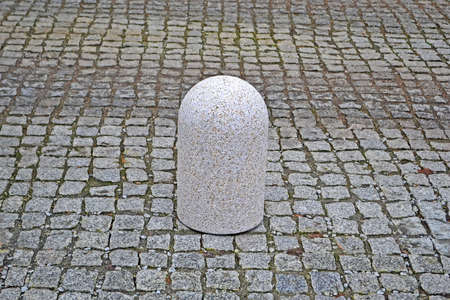stone pylon barrier on the street, security diversityの写真素材