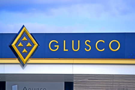 KIEV, UKRAINE - MAR 24: Glusco brand on March 24, 2021 in Kiev, Ukraine.