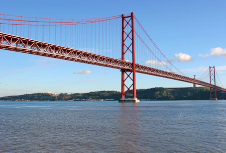 Lisbon bridge and tagus river