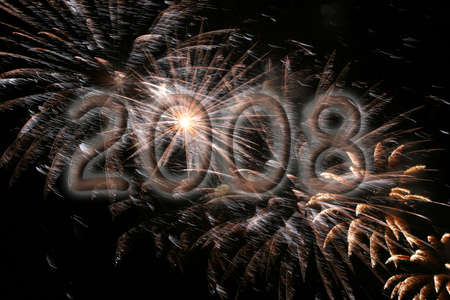 celebration sparkling fireworks explosion for 2008の写真素材