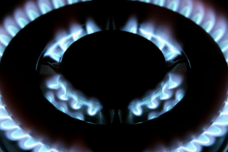 round stove burner over black