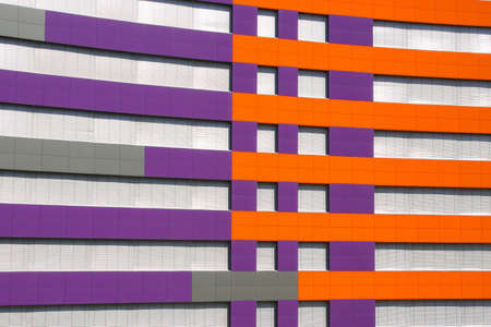 purple and orange office buildingの写真素材